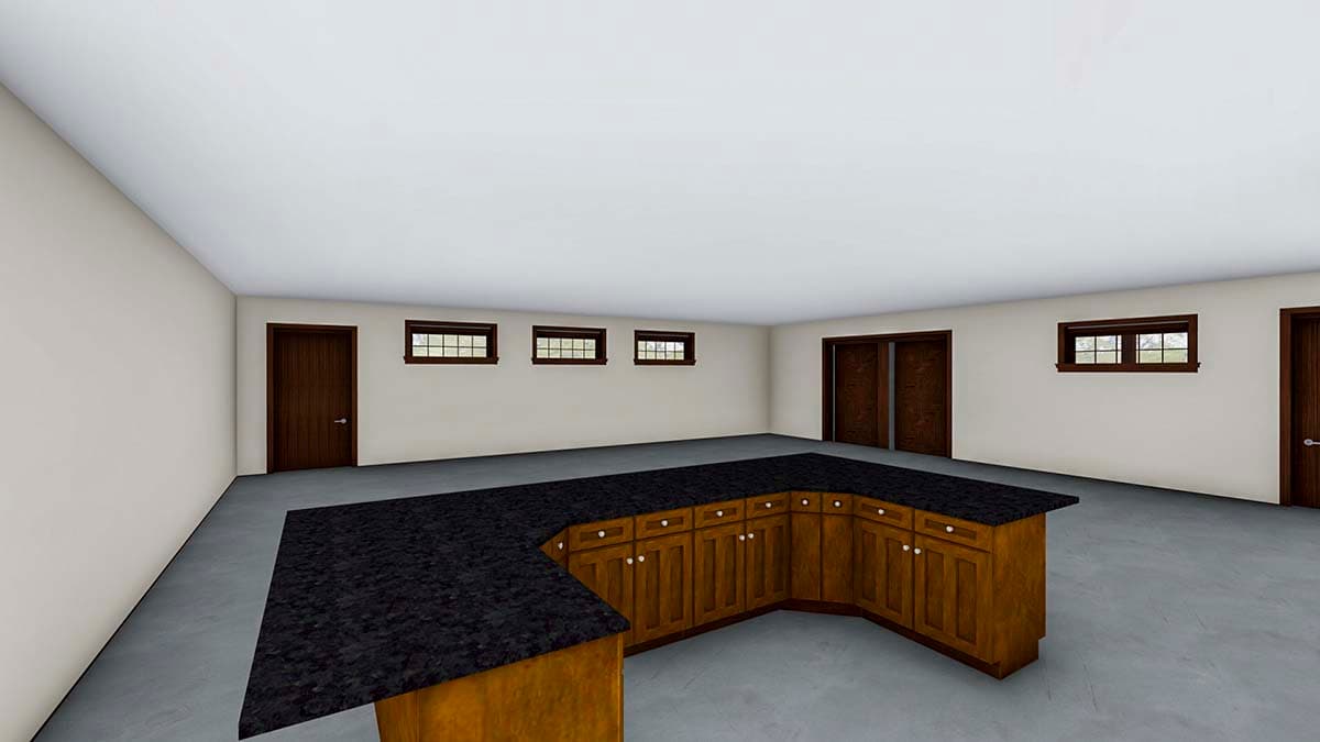 Plan 61204UT: Garage with Three Workshops, Office Space and a Working Kitchen - Image #16 - Barndominium
