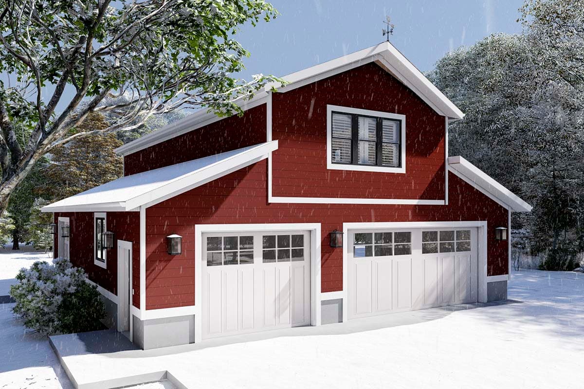 Plan 61205UT: 4-Car Garage with 1-Bed Apartment Above - 1760 Sq Ft Garage and 880 Sq Ft Apartment - Image #7 - Carriage, Country