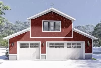 4-Car Garage with 1-Bed Apartment Above - 1760 Sq Ft Garage and 880 Sq Ft Apartment