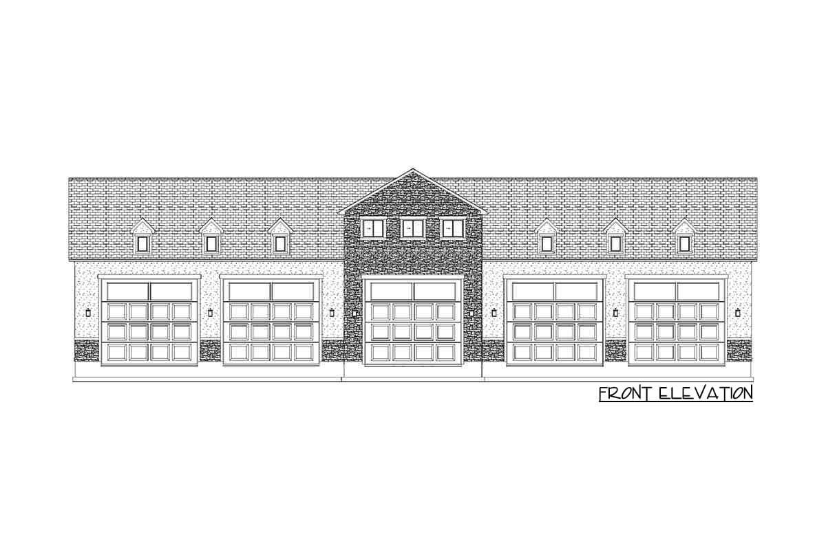 Plan 61208UT: 5-Car Garage with 3-Bed Apartment in a Split Bedroom Layout Above - Image #28 - Carriage, Traditional