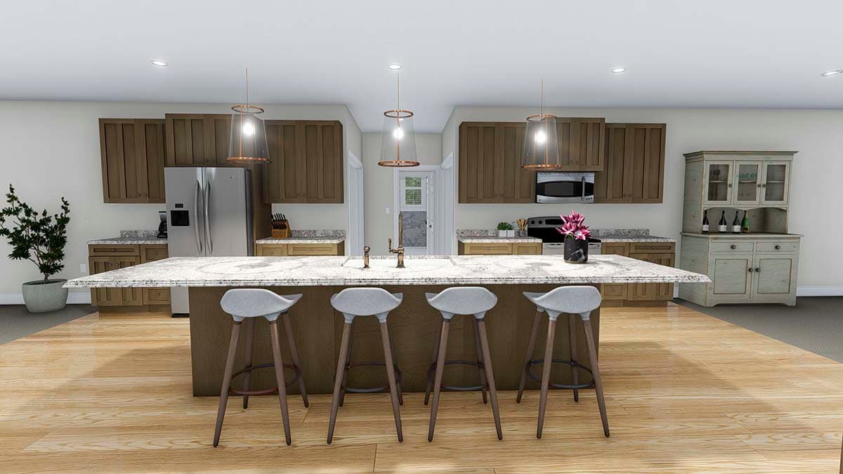 Plan 61208UT: 5-Car Garage with 3-Bed Apartment in a Split Bedroom Layout Above - Image #7 - Carriage, Traditional