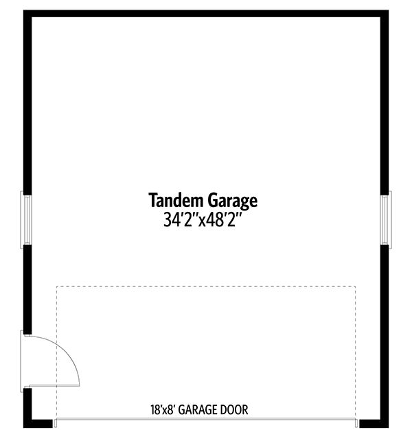 Plan 61209UT: Detached Garage for 2 Cars with a Single Garage Door - Floor Plan - Main Level - Traditional