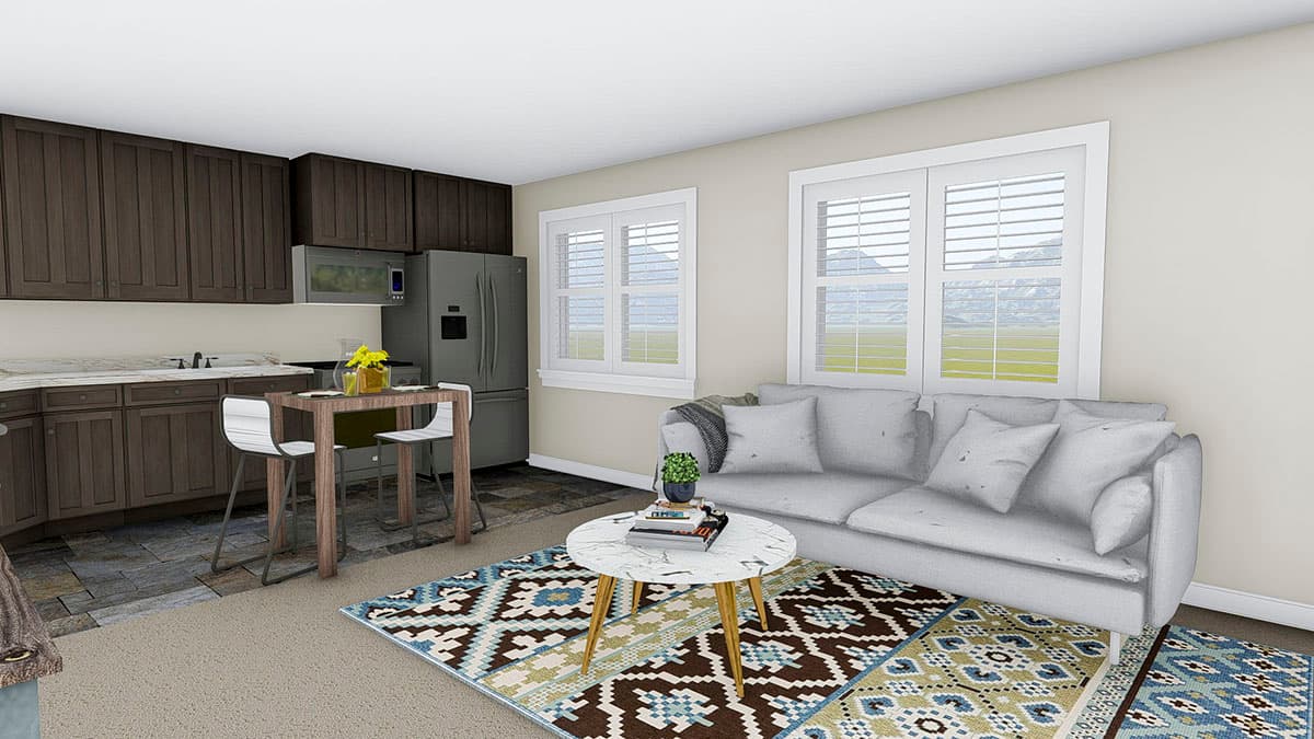 Plan 61210UT: ADU Garage Apartment with a 1.5 Baths - Image #7 - Carriage, Traditional