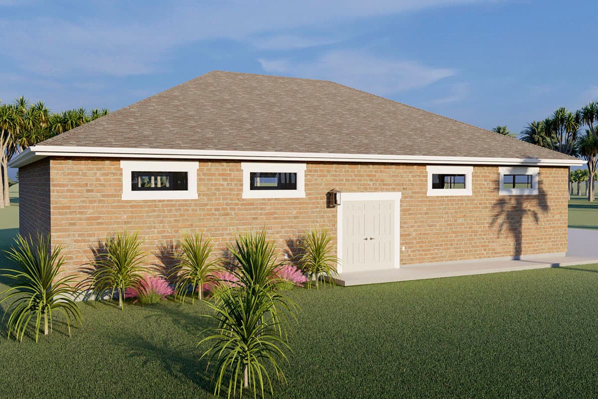 Plan 61212UT: Garage Workshop with a Bathroom for Clean-up - Image #4 - Traditional