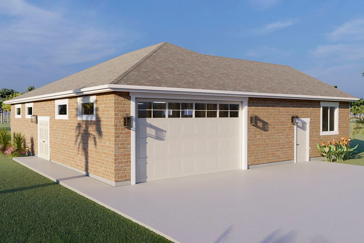 Plan 61212UT: Garage Workshop with a Bathroom for Clean-up - Image #5 - Traditional