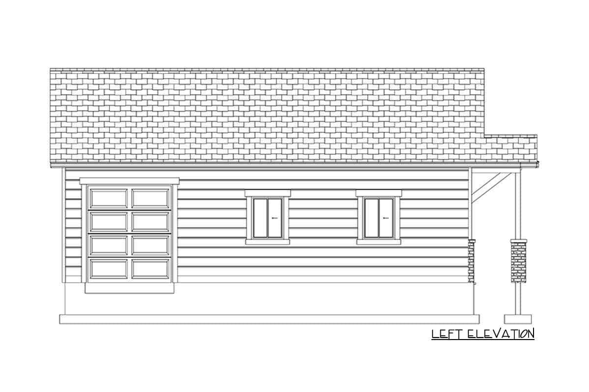 Plan 61215UT: 3-Car Detached Garage with 2 Front Bays and 1 Side Bay - Image #9