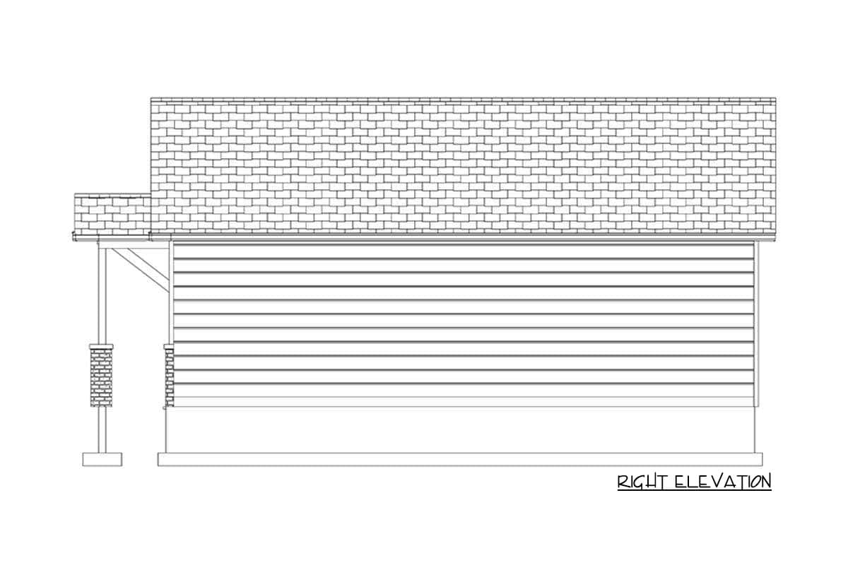 Plan 61215UT: 3-Car Detached Garage with 2 Front Bays and 1 Side Bay - Image #11