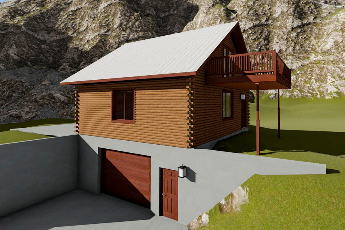 Plan 61218UT: Bi-level Detached Garage with Bonus Room Upstairs - Image #5 - Rustic