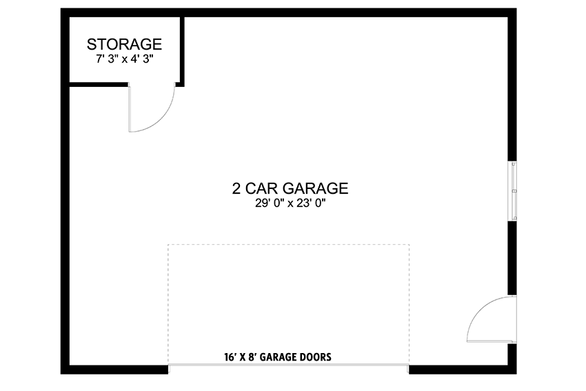 Plan 61221UT: Hip-roofed 2-Car Garage with Storage Room - Floor Plan - Main Level - Southern, Traditional