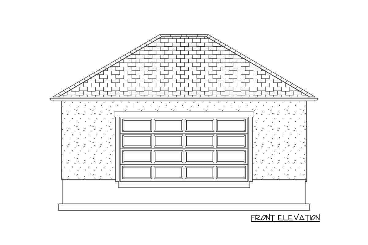 Plan 61221UT: Hip-roofed 2-Car Garage with Storage Room - Image #7 - Southern, Traditional