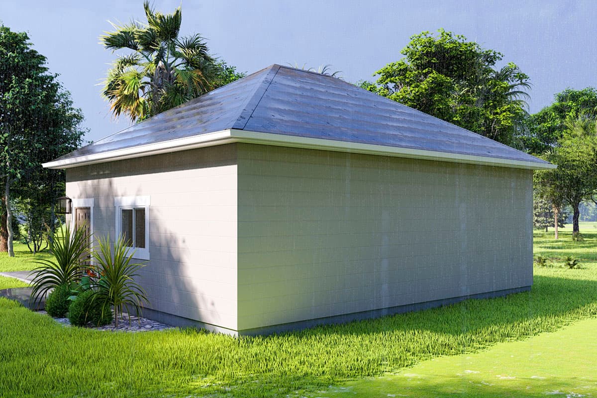 Plan 61221UT: Hip-roofed 2-Car Garage with Storage Room - Image #4 - Southern, Traditional