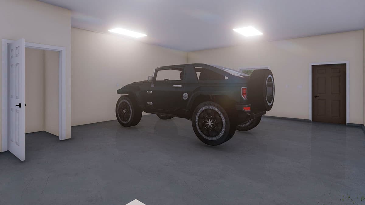 Plan 61221UT: Hip-roofed 2-Car Garage with Storage Room - Image #6 - Southern, Traditional