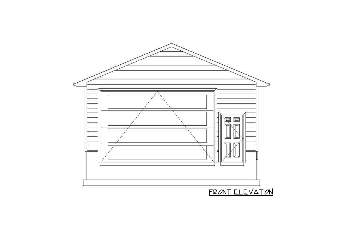 Plan 61224UT: 2-Car Extra-deep Garage with Oversized Door - Image #10 - Traditional