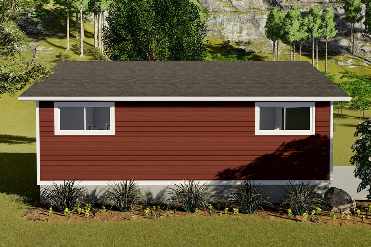 Plan 61224UT: 2-Car Extra-deep Garage with Oversized Door - Image #4 - Traditional