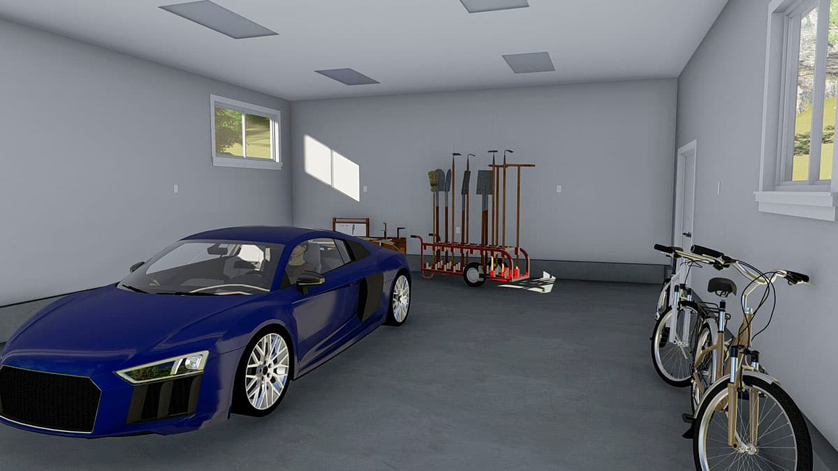 Plan 61224UT: 2-Car Extra-deep Garage with Oversized Door - Image #5 - Traditional