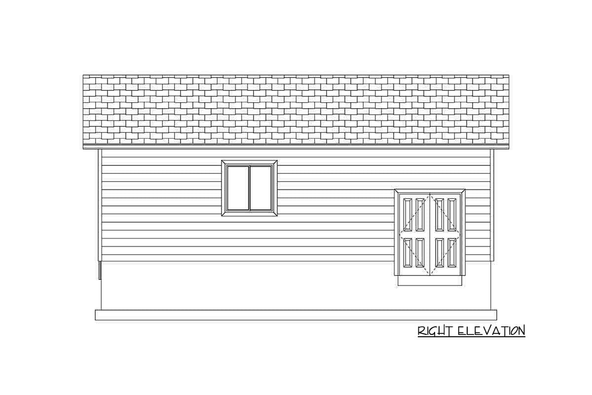 Plan 61224UT: 2-Car Extra-deep Garage with Oversized Door - Image #13 - Traditional
