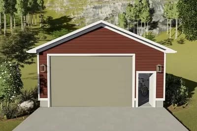2-Car Extra-deep Garage with Oversized Door