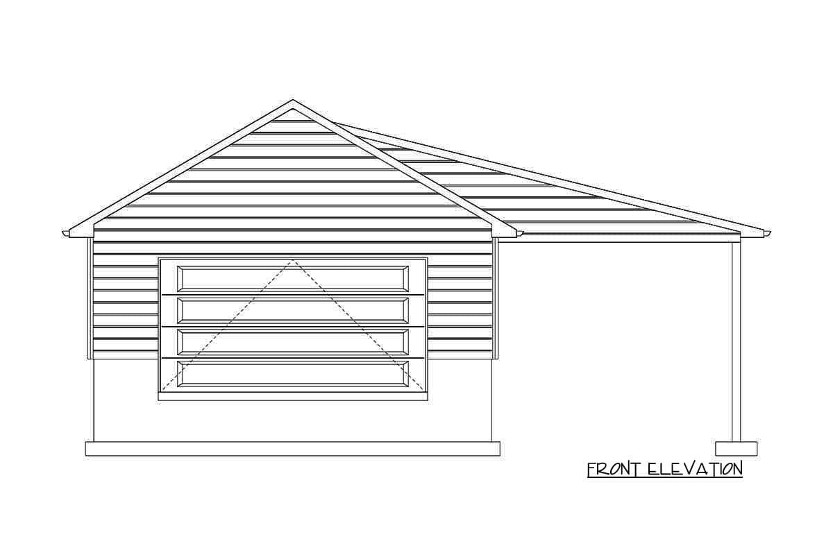 Plan 61229UT: 2-Car Detached Garage Plan with Large Covered Porch on the Side - Image #6 - Country, Rustic