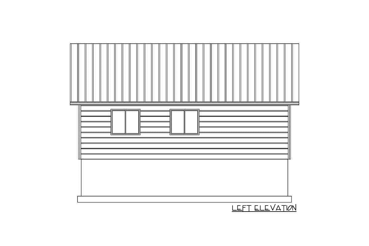 Plan 61229UT: 2-Car Detached Garage Plan with Large Covered Porch on the Side - Image #7 - Country, Rustic