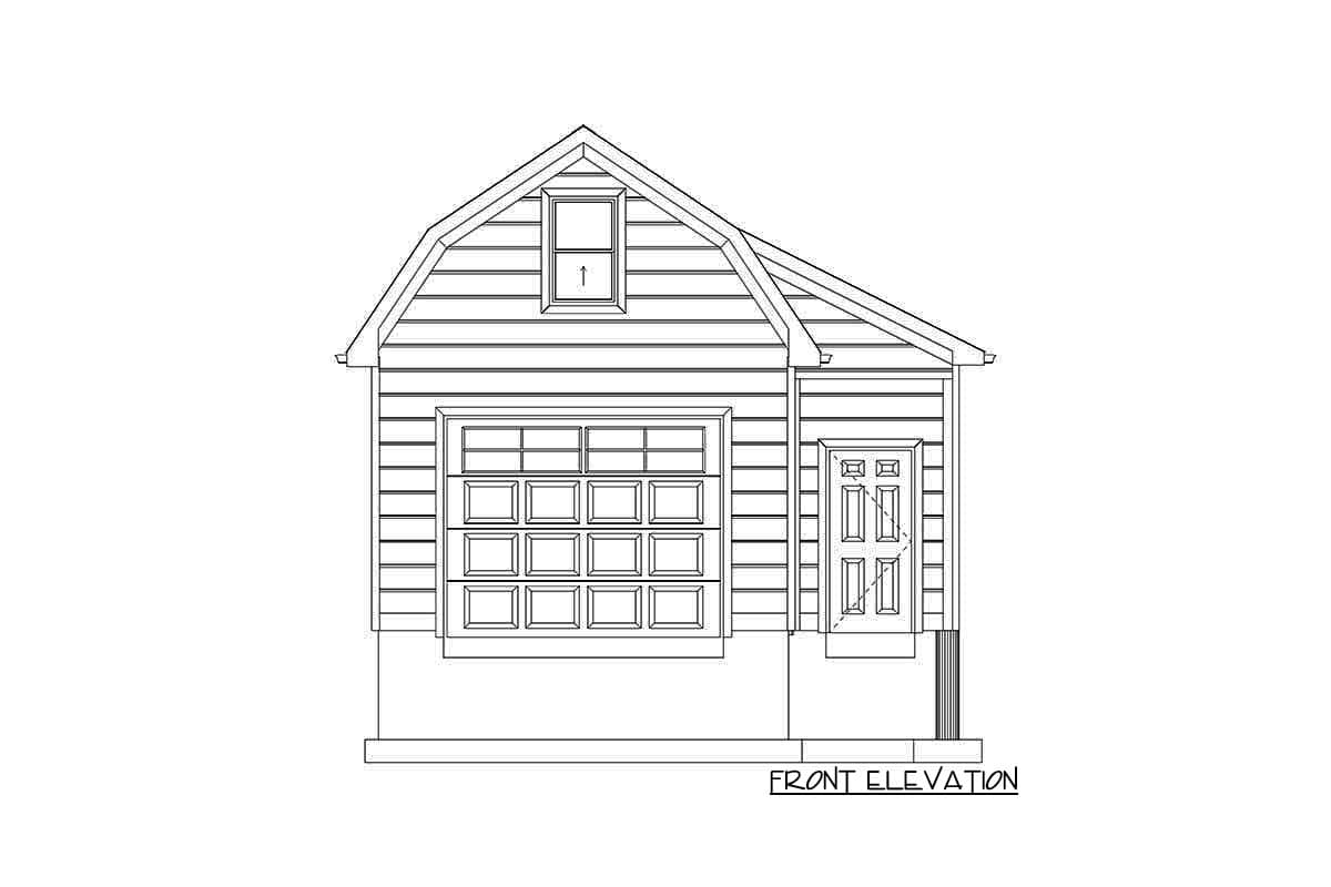 Plan 61232UT: Barn-like Detached Garage with Side Porch with Storage Access - Image #8 - Country, Farmhouse, Traditional