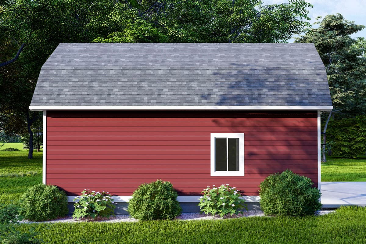 Plan 61232UT: Barn-like Detached Garage with Side Porch with Storage Access - Image #4 - Country, Farmhouse, Traditional