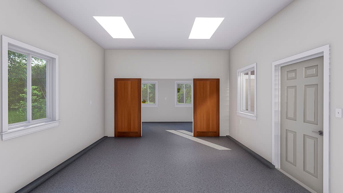 Plan 61232UT: Barn-like Detached Garage with Side Porch with Storage Access - Image #5 - Country, Farmhouse, Traditional