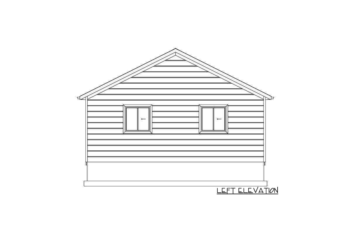 Plan 61235UT: 3-Car Detached Garage Plan with Drive-through Capability - 1064 Sq Ft - Image #7 - Country, Traditional