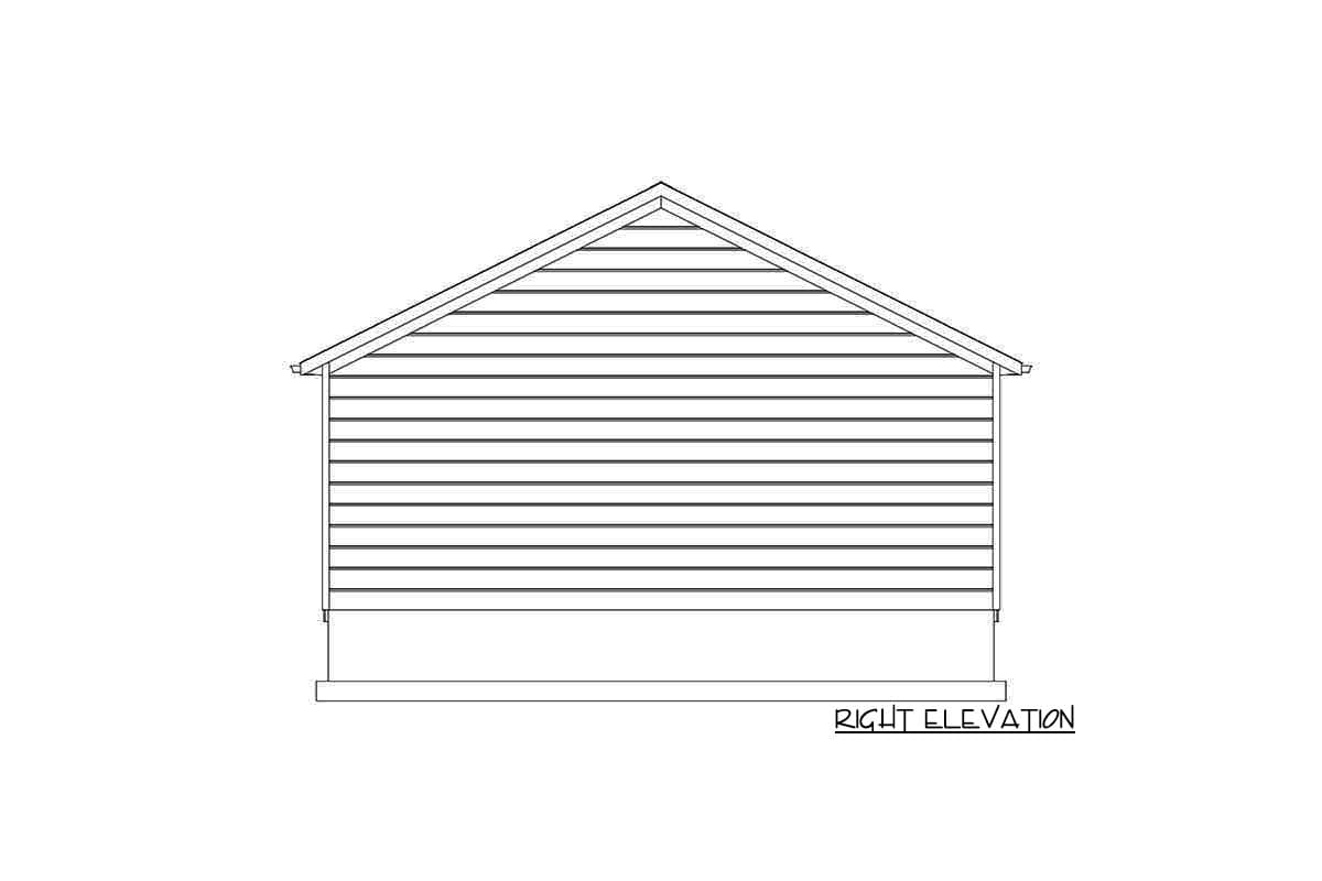 Plan 61235UT: 3-Car Detached Garage Plan with Drive-through Capability - 1064 Sq Ft - Image #9 - Country, Traditional