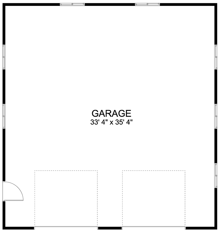 Plan 61236UT: Detached Garage Plan with Room for 4 Cars Parked Tandem Fashion - Floor Plan - Main Level - Traditional