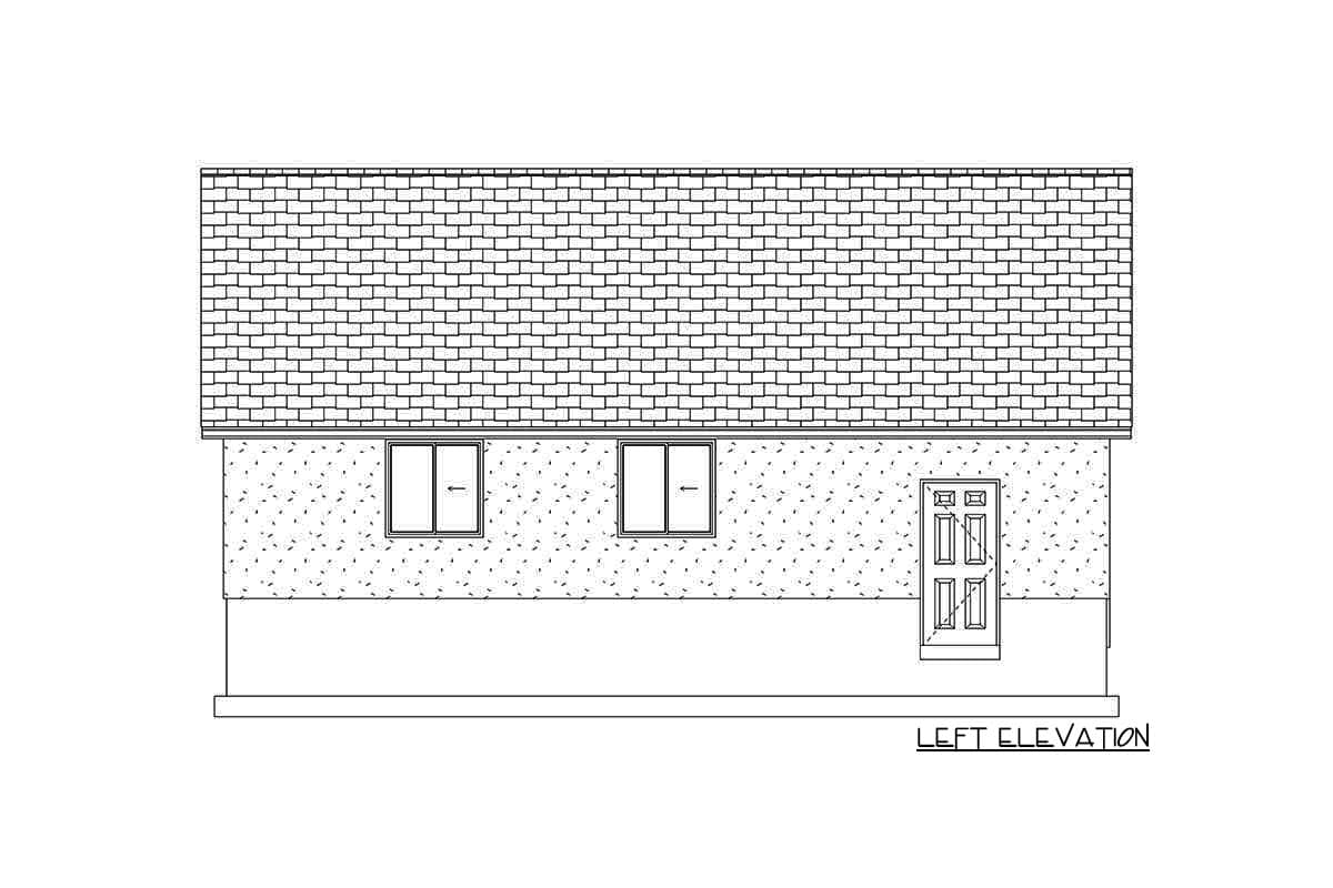 Plan 61236UT: Detached Garage Plan with Room for 4 Cars Parked Tandem Fashion - Image #7 - Traditional
