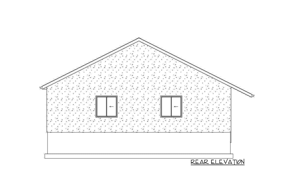Plan 61236UT: Detached Garage Plan with Room for 4 Cars Parked Tandem Fashion - Image #8 - Traditional