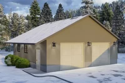 Detached Garage Plan with Room for 4 Cars Parked Tandem Fashion