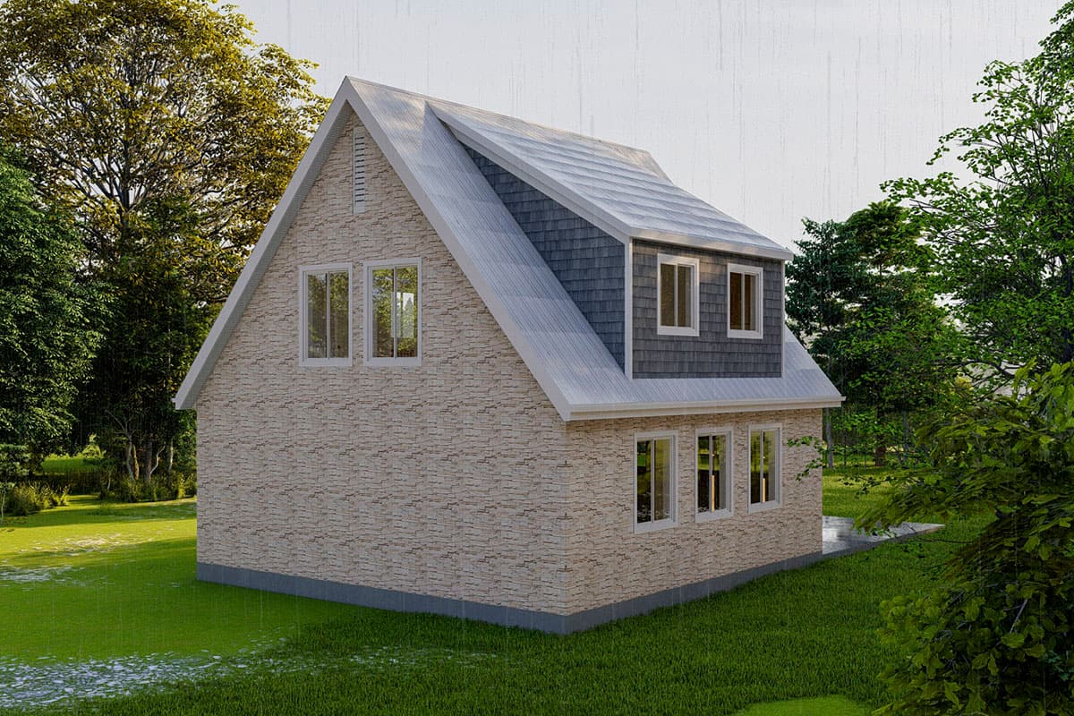 Plan 61243UT: 2 Bed Garage Apartment with a Half Bath in the Garage Level - Image #4 - Carriage, Country, Craftsman, Traditional