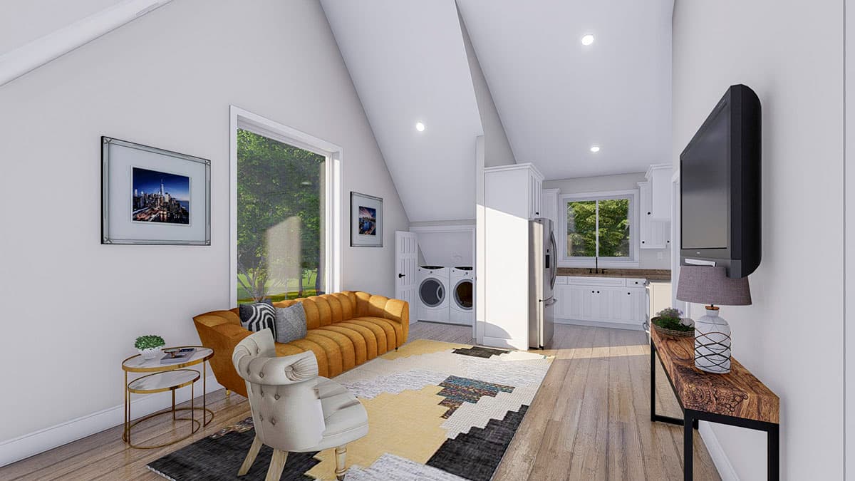 Plan 61243UT: 2 Bed Garage Apartment with a Half Bath in the Garage Level - Image #6 - Carriage, Country, Craftsman, Traditional
