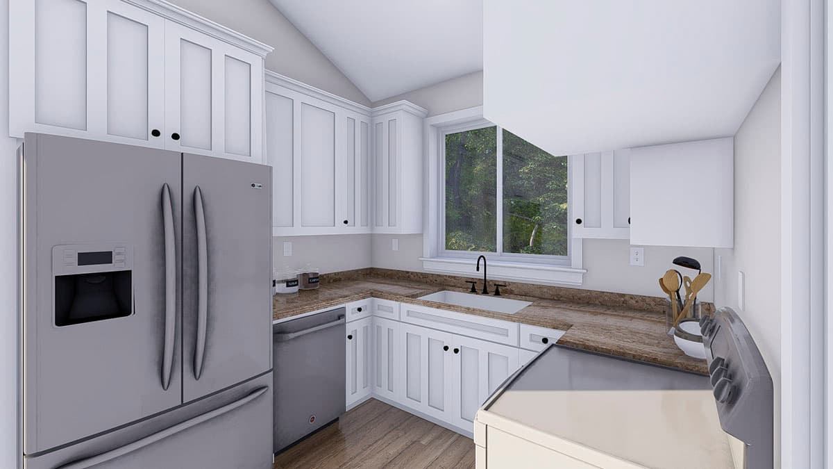 Plan 61243UT: 2 Bed Garage Apartment with a Half Bath in the Garage Level - Image #8 - Carriage, Country, Craftsman, Traditional