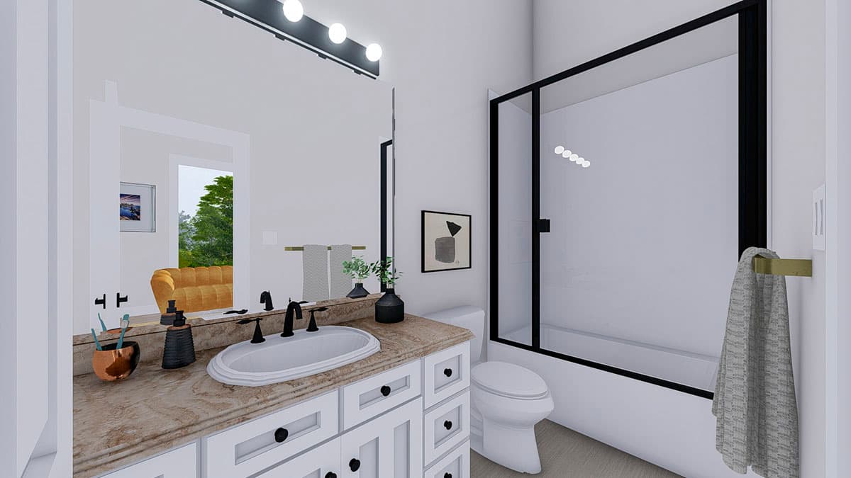 Plan 61243UT: 2 Bed Garage Apartment with a Half Bath in the Garage Level - Image #10 - Carriage, Country, Craftsman, Traditional
