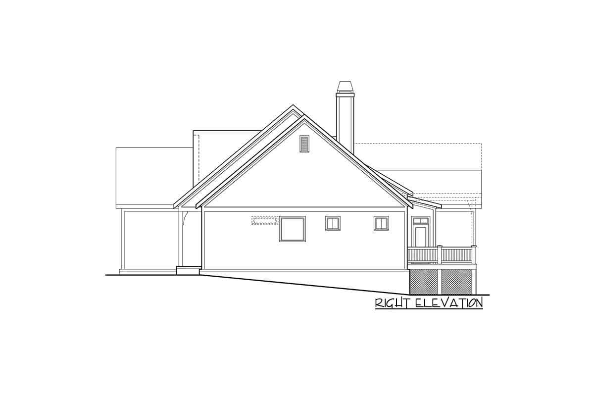 Plan 710385BTZ: 3-Bed New American House Plan with Fourth Bedroom Expansion Upstairs - 2030 Sq Ft - Image #8 - Cottage, Country, Craftsman, Farmhouse, Modern Farmhouse, New American, Ranch, Traditional