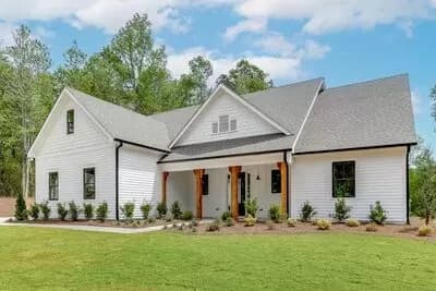 3-Bed New American House Plan with Fourth Bedroom Expansion Upstairs - 2030 Sq Ft