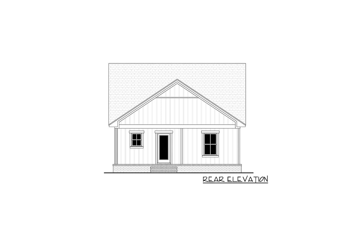Plan 51863HZ: 2-Bed House Plan Under 30-feet Wide - Image #5 - Cottage, Country, Craftsman, Modern Farmhouse, New American, Vacation