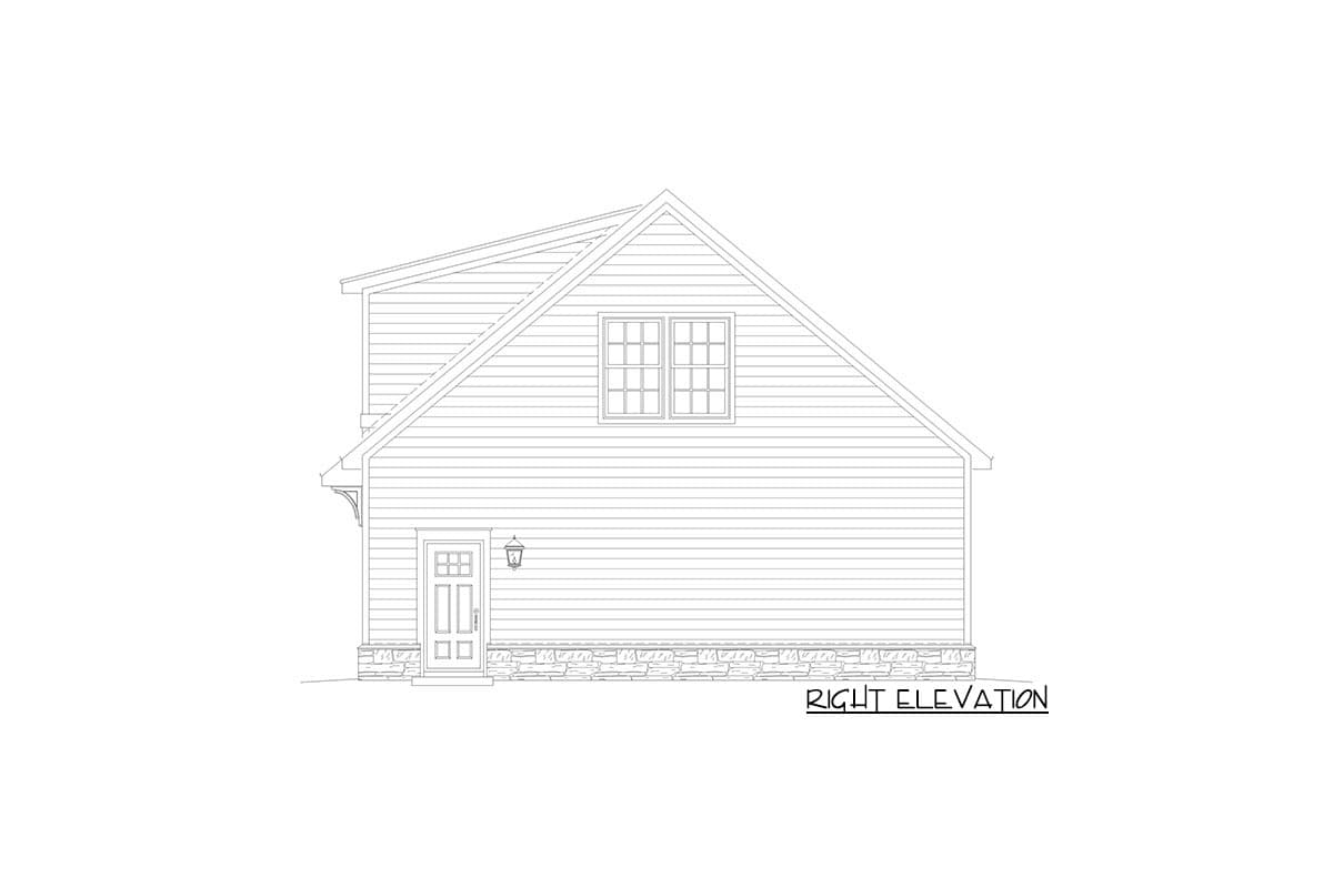 Plan 68762VR: 3-Car Detached Garage with a Drive-through Bay - Image #5 - Country, Traditional