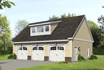 3-Car Detached Garage with a Drive-through Bay