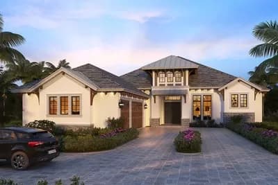 Craftsman Florida Home Plan with Game Room and 3-Car Garage