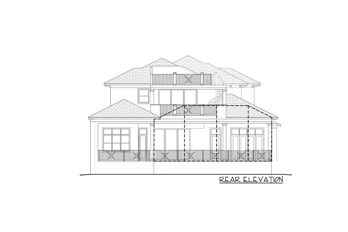 Plan 65665BS: Transitional Mediterranean Home Plan with 3rd Floor Observation Deck - Image #4 - Coastal, European, Florida-Style, Mediterranean, Transitional
