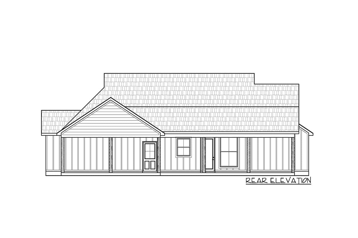 Plan 56503SM: Split Bedroom Modern Farmhouse Plan with Side-Loading Carport - 1676 Sq Ft - Image #4 - Cottage, Country, Craftsman, Farmhouse, Modern Farmhouse, New American, Traditional