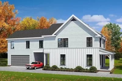 4-Bed Country Craftsman Plan with Open Concept Living Space
