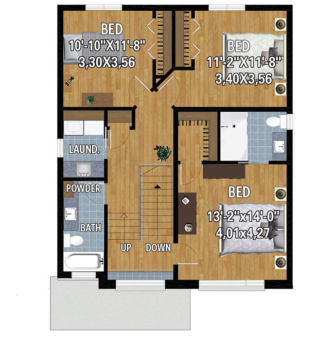 Plan 80982PM: Contemporary 3-Bed House Plan with Single Garage - Floor Plan - 2nd Floor - Contemporary, Modern, Northwest