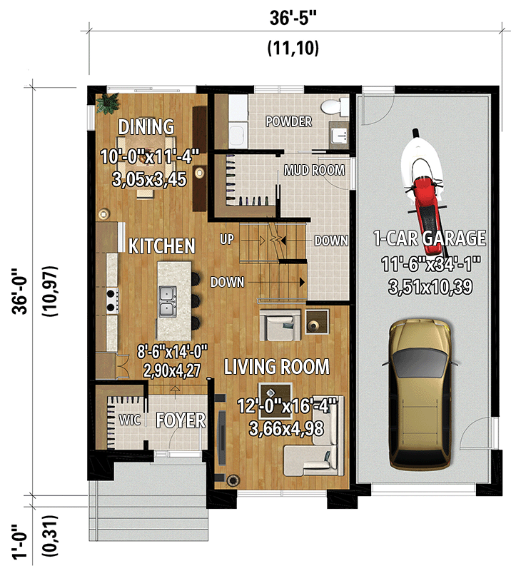 Plan 80984PM: Contemporary Northwest Home Plan with Garage Storage and Open Concept Main Level - Floor Plan - Main Level - Contemporary, Modern, Northwest