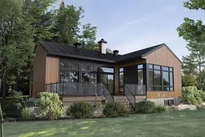 Contemporary Northwest House Plan with 12'-Deep Back Porch