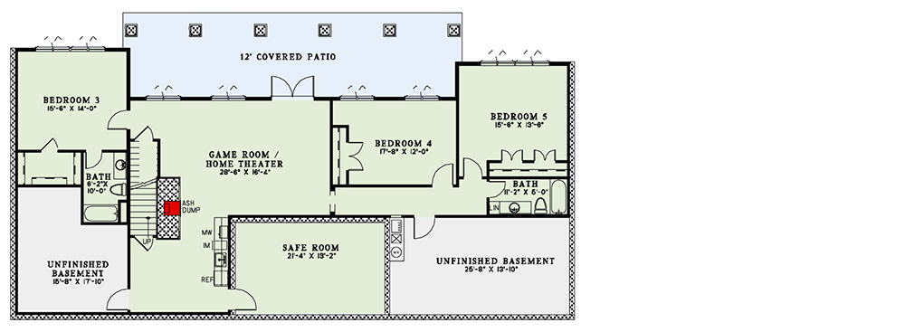 Plan 60716ND: Mountain Craftsman Home Plan with Walk-out Basement - 4469 Sq Ft - Floor Plan - Lower Level - Country, Craftsman, Mountain