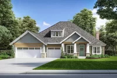 Exclusive Craftsman House Plan with Split Bedrooms